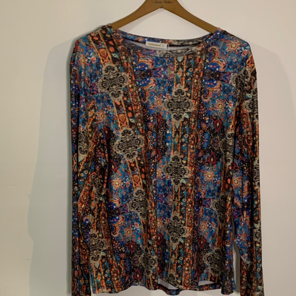 Bohemian Multicolor Long Sleeve Top